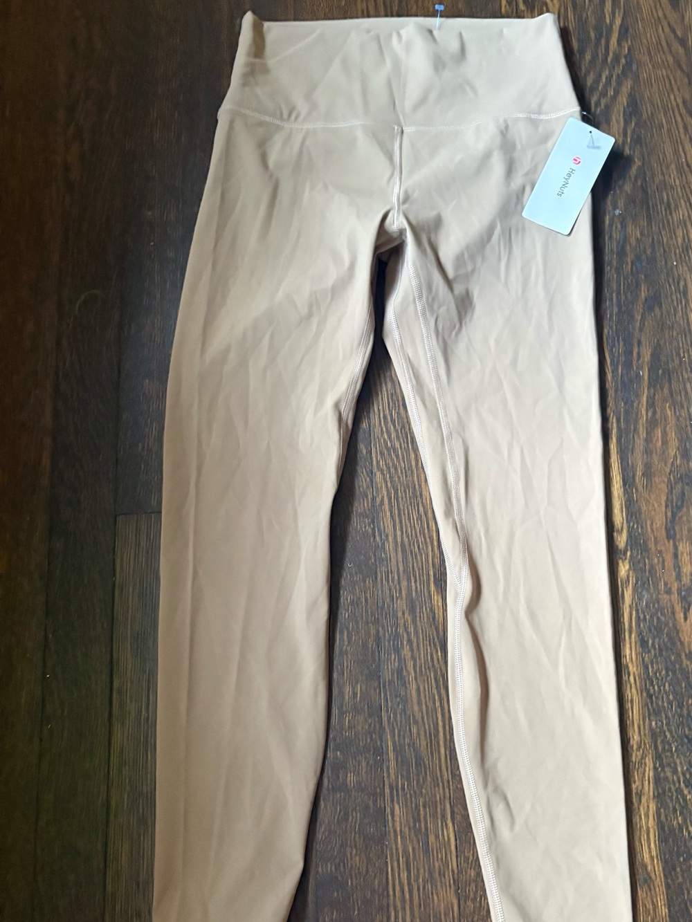 HeyNuts Tan/Khaki High-Waist Leggings — Size L (12), NWT